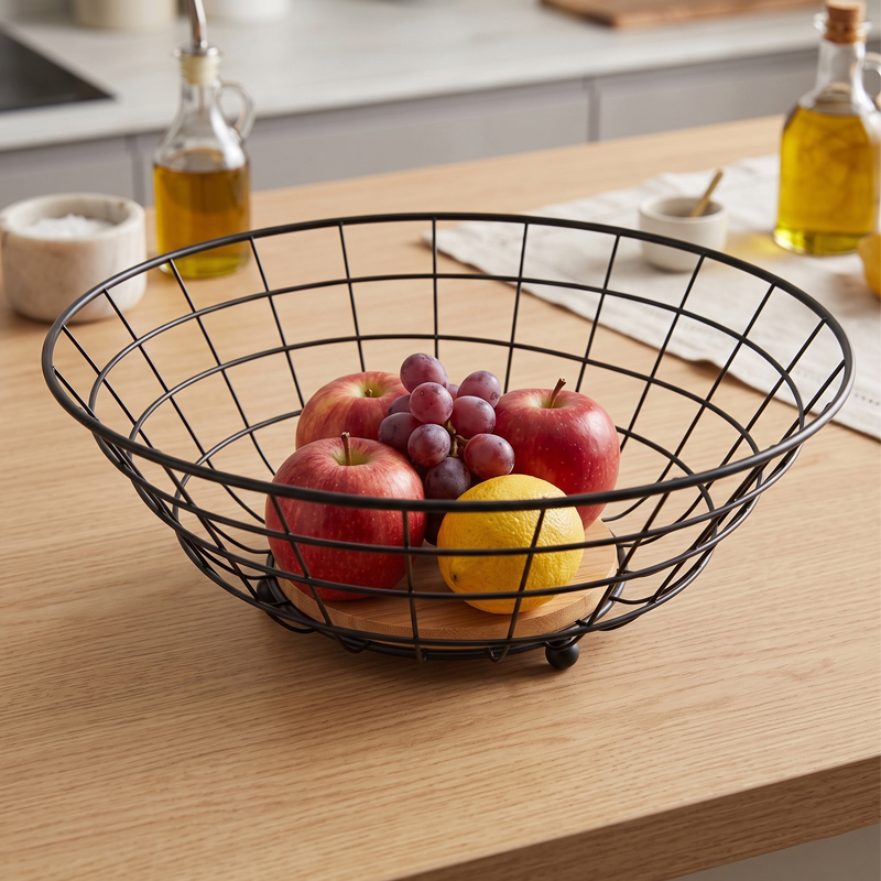 Panier à fruit métal 28*11 cm couleur noir