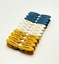 Pince à linge 24 pièces plastique couleurs bleu / blanc / jaune