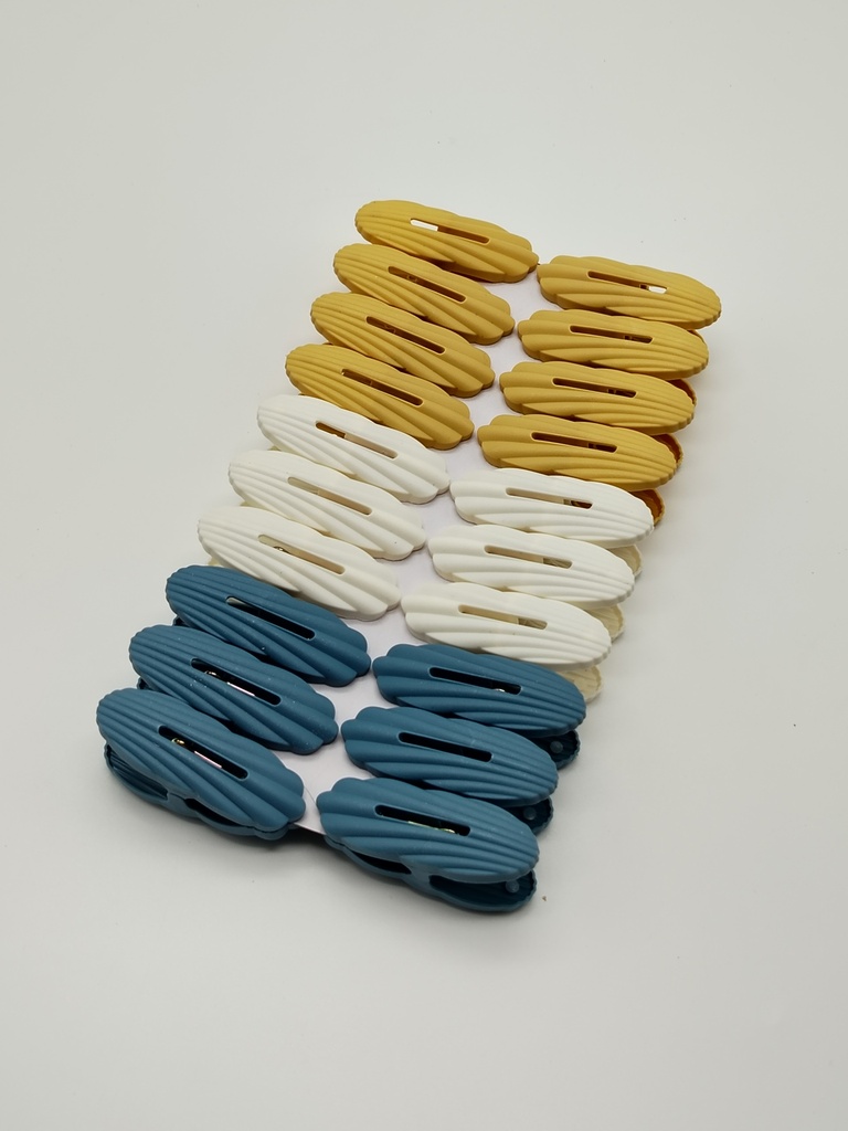 Pince à linge 20 pièces plastique couleurs bleu / blanc / jaune