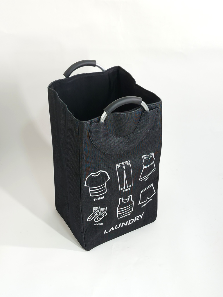 Bac à linge poignée métal 54*30 cm couleur noir