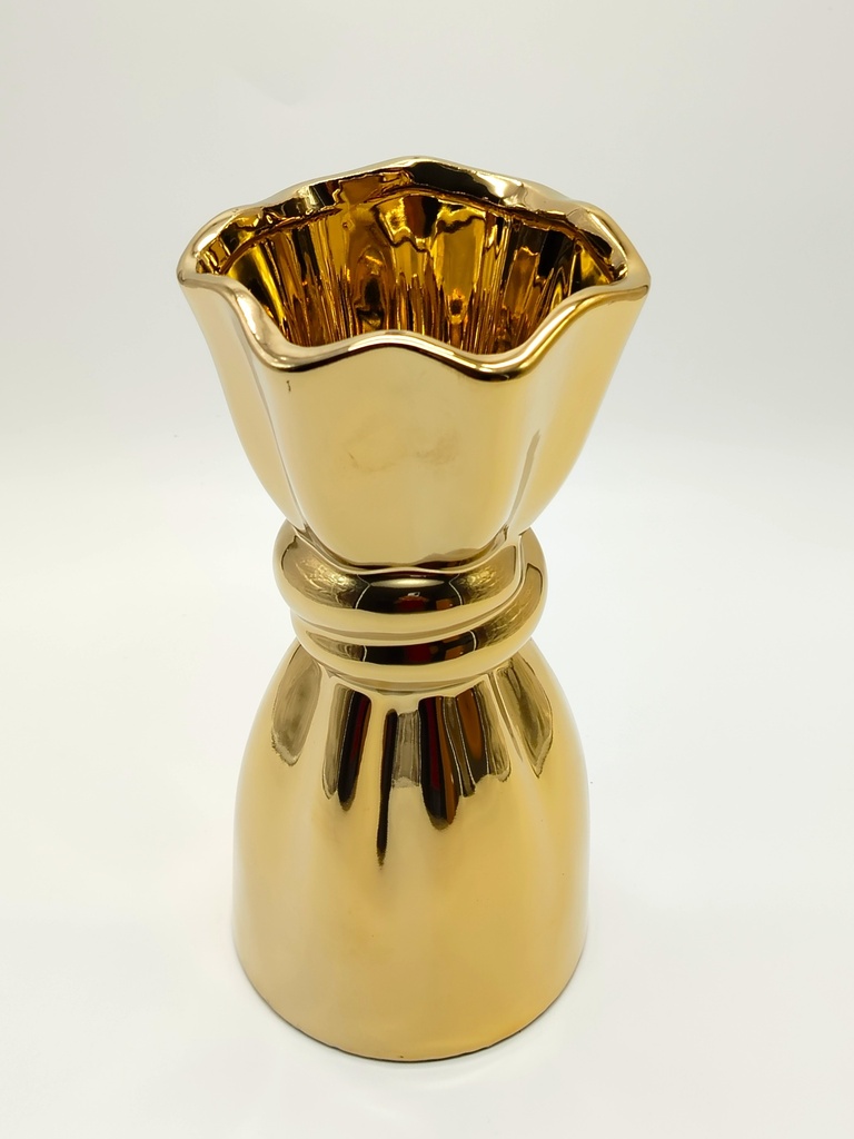 Vase déco en céramique 26/12 cm modèle or