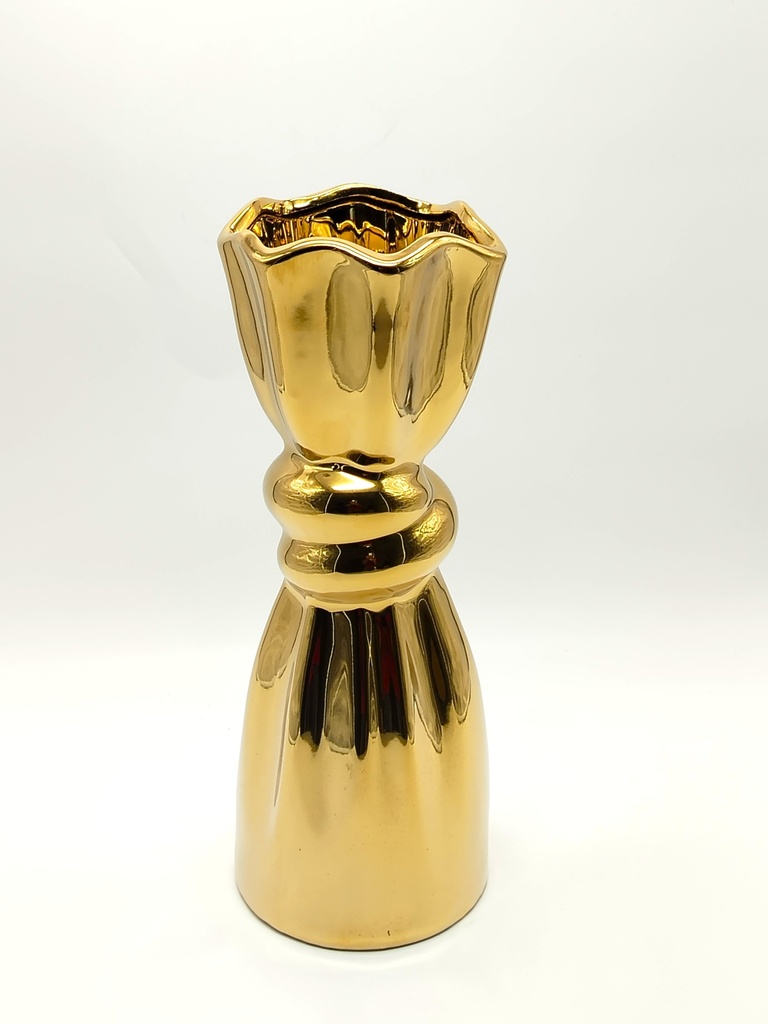 Vase déco en céramique 35/12 cm modèle or