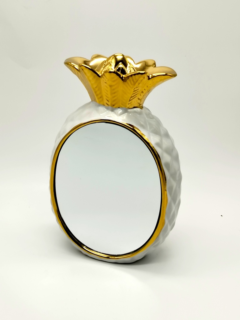 Vase déco en céramique 25/15*7 cm modèle blanc-or