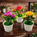 Fleur artificielles 14x7 cm mix rouge - jaune - rose