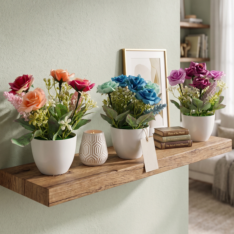 Fleur artificielles 23x9 cm mix bleu - violet - rose