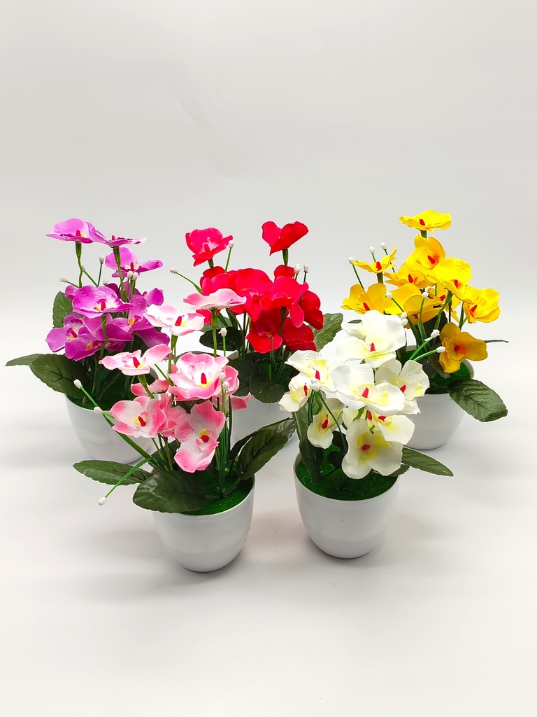 Fleur artificielles 24x9 cm mix jaune - orange - violet - rouge