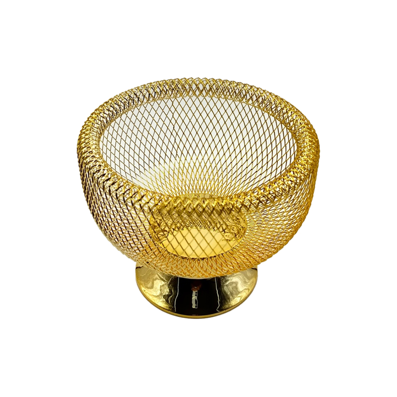 Bol déco métal 19x16 cm modèle or