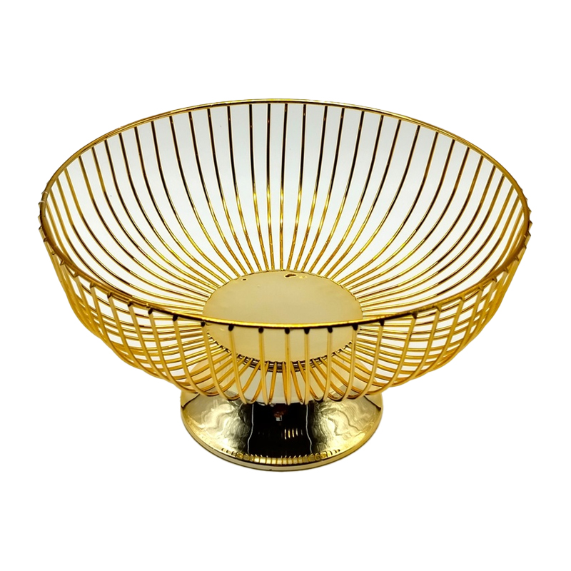 Bol déco métal 25x15 cm modèle or