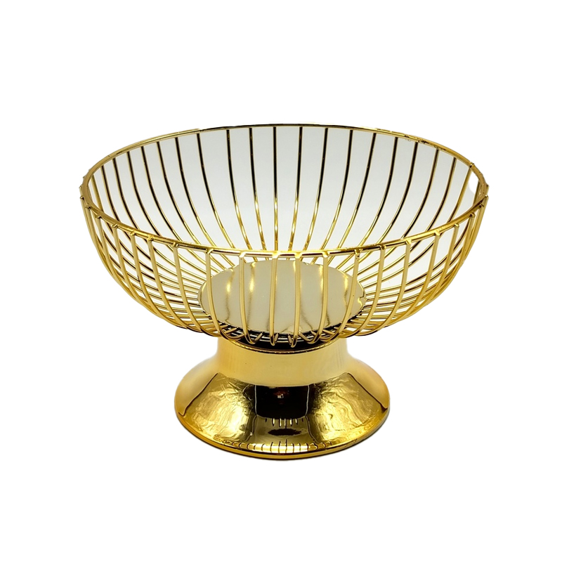 Bol déco métal 20x13 cm modèle or