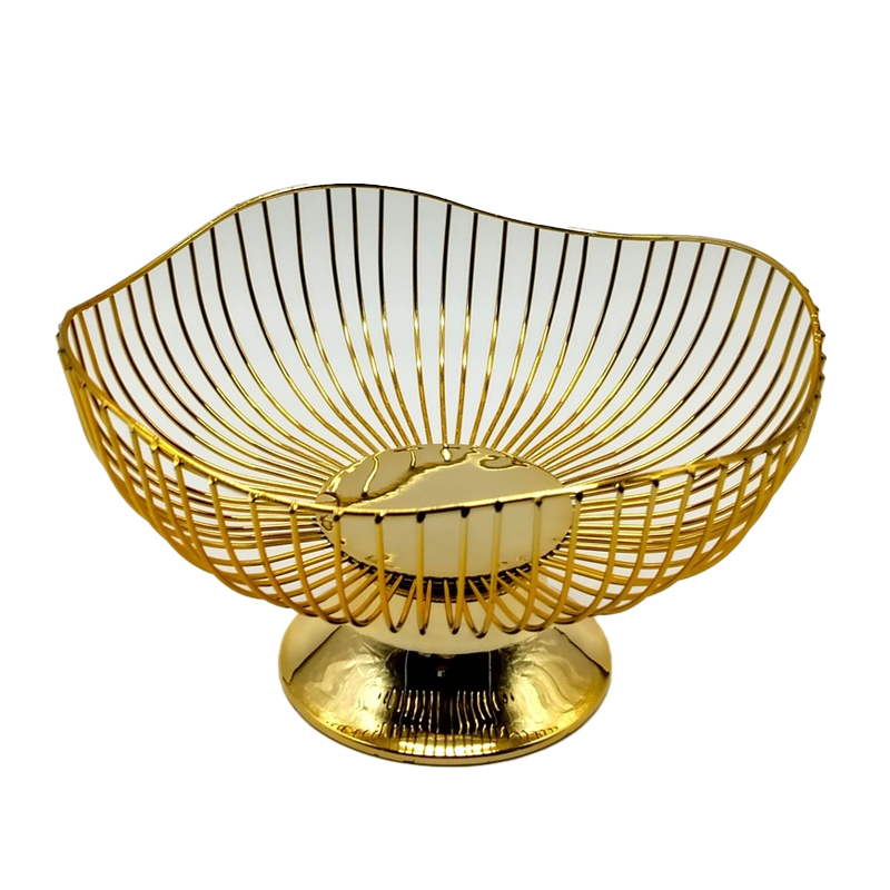 Bol déco métal 24x15 cm modèle or