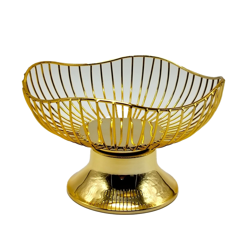 Bol déco métal 19x13 cm modèle or