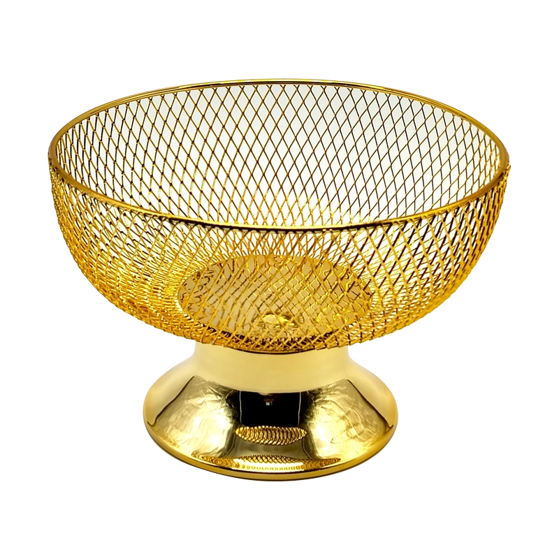 Bol déco métal 20x14 cm modèle or