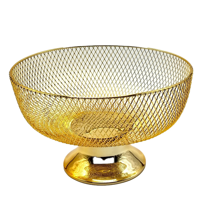 Bol déco métal 25x15 cm modèle or