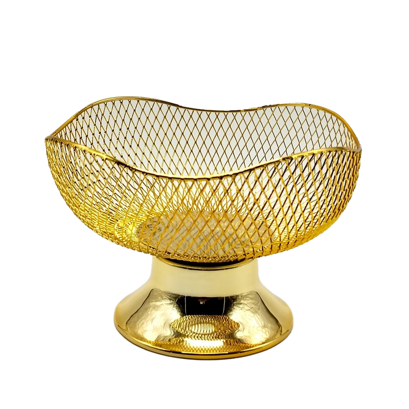 Bol déco métal 19x14 cm modèle or
