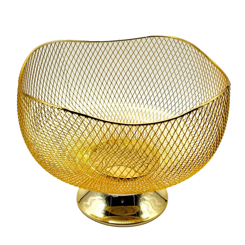 Bol déco métal 24x19 cm modèle or