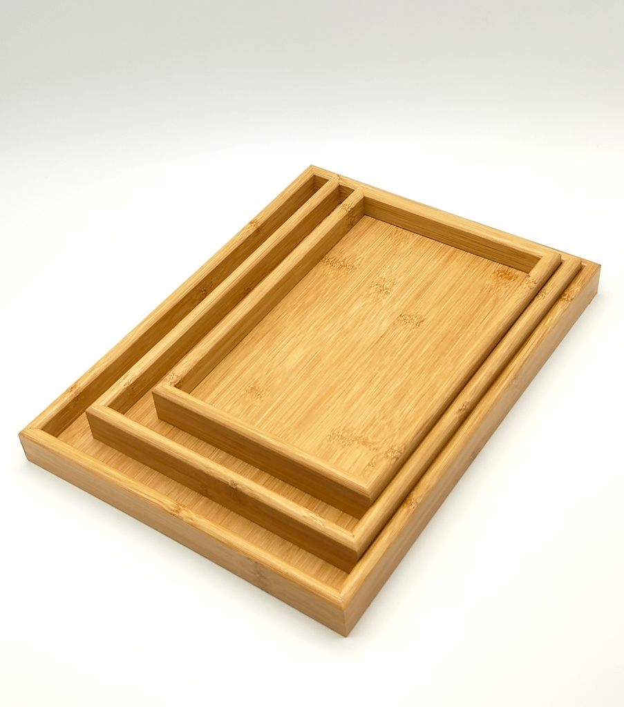 SET 3 PLATEAUX EN BOIS 40*30 / 35*25 / 30*20 CM 