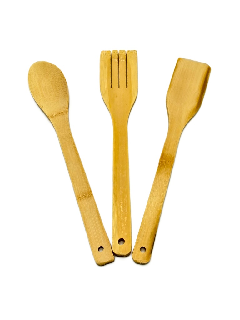 SET 3 USTENSILES CUISINE BOIS 28 CM