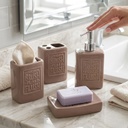 SET SALLE DE BAIN CERAMIQUE 4 PIECES COULEUR MIX NOIR / BLANC / GRIS
