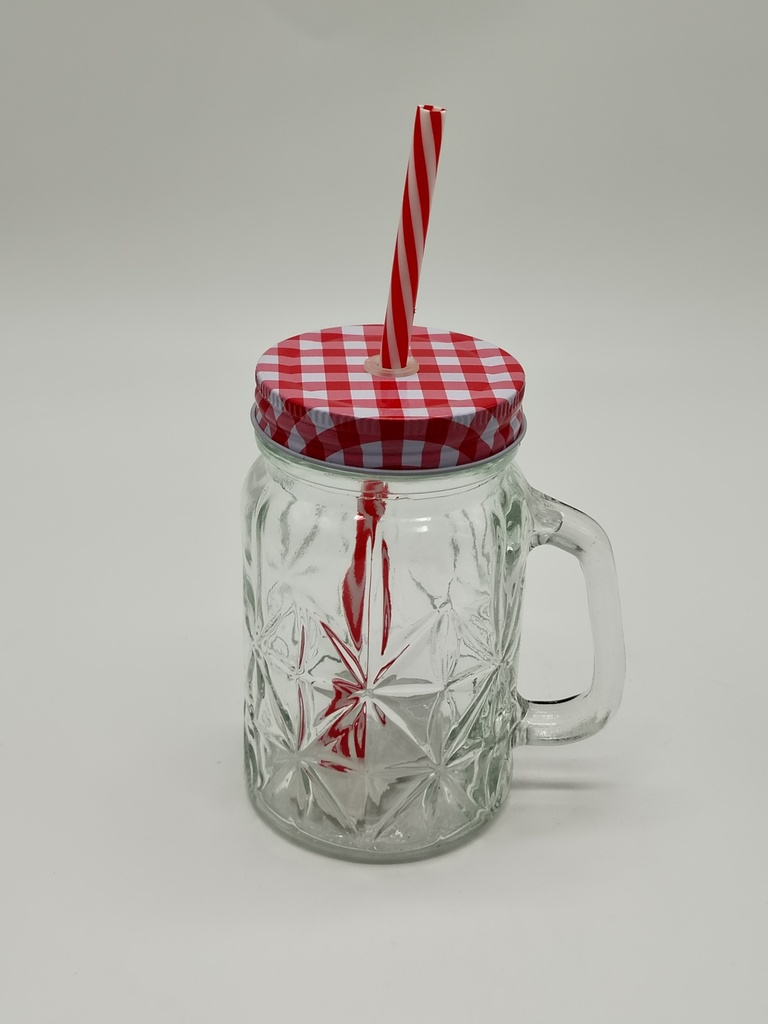 Gobelet à paille en verre 450 ML couleurs mix bleu/jaune/vert/rouge
