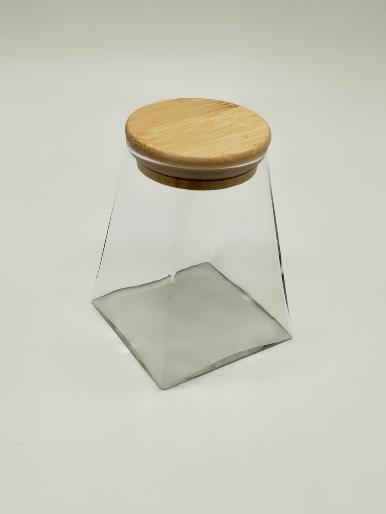 Bocal en verre Borosilicate + couvercle bamboo 550 ML
