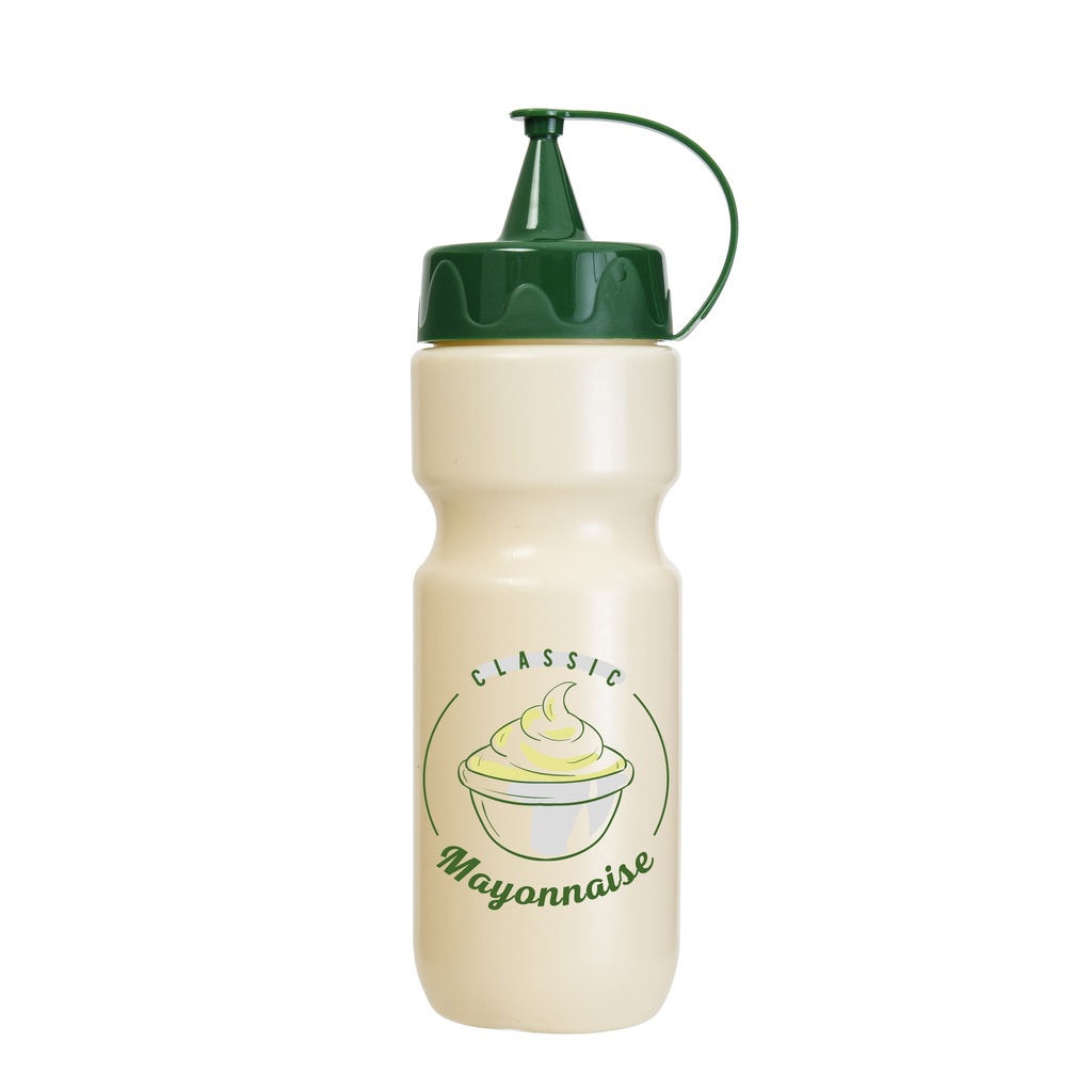 Bouteille de mayonnaise décorée – 660 cc – beige – mayonnaise classique