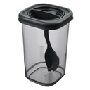 POT EPICE EN PLASTIQUE TRANSPARENT 350 CC + CUILLERE COULEUR MAT