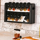 SET 12 PIECES RANGE EPICES AVEC SUPPORT COULEURS NOIR