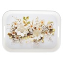 PLATEAU DECO PLASTIQUE 35X 25 CM COULEURS MIX NOIR / BLANC