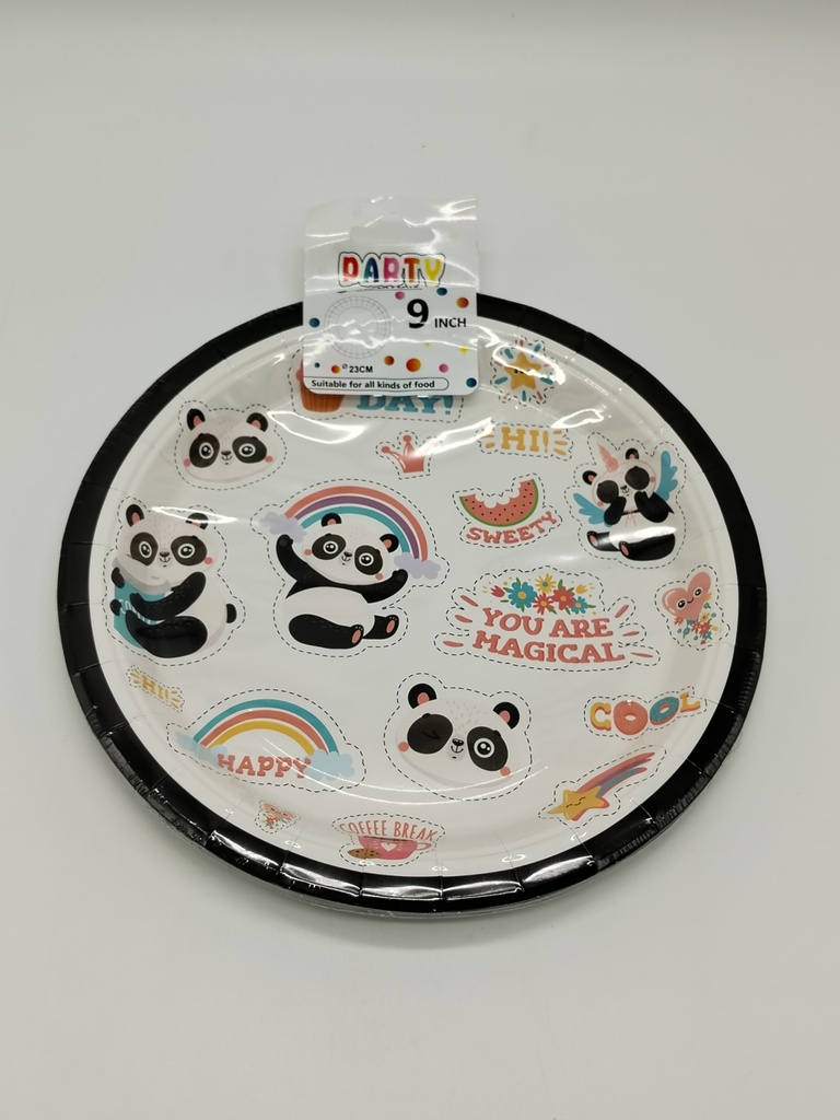 Set 10 assiettes cartonnées 23 cm