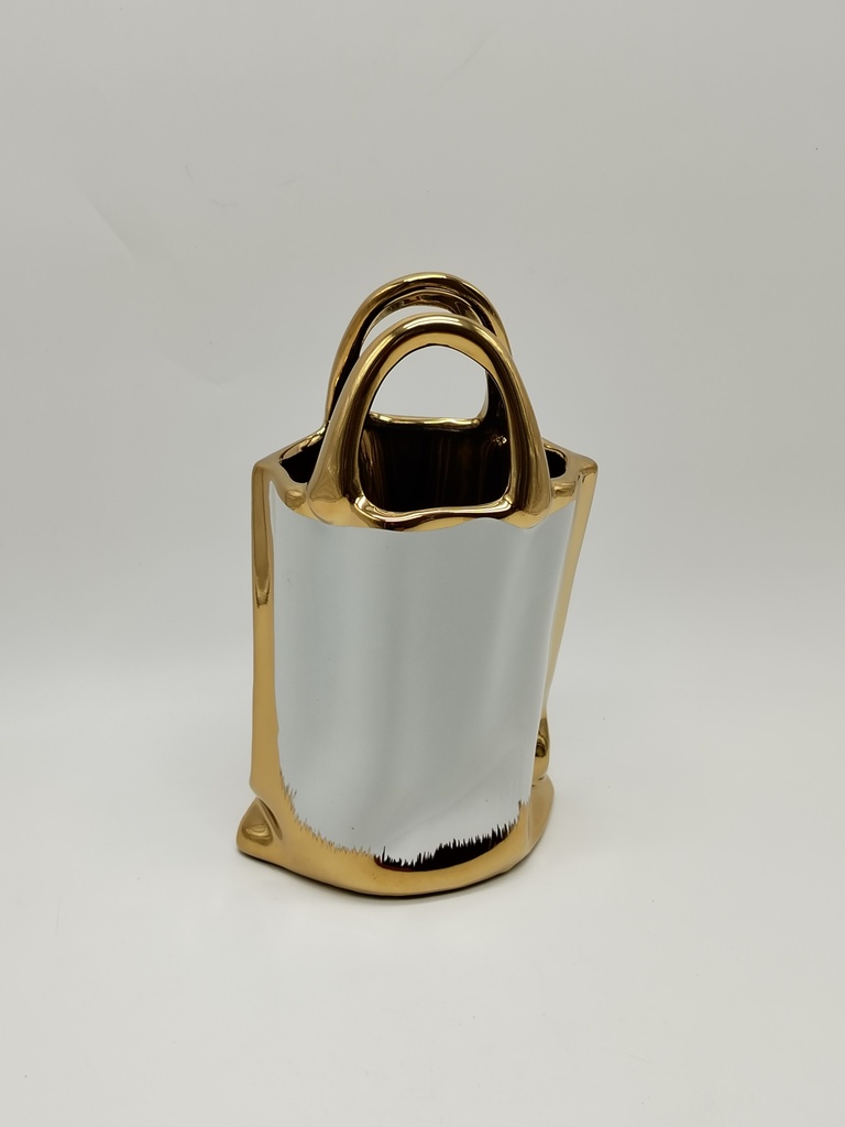 VASE EN CERAMIQUE 26*13 CM couleur: BLANC 