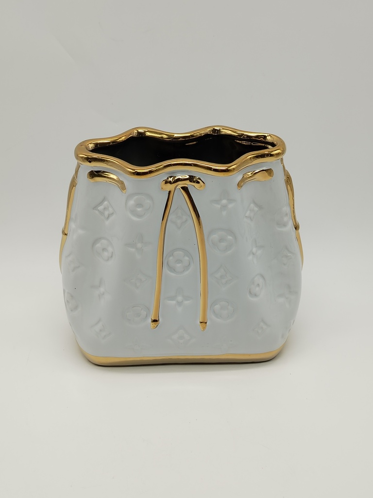 VASE EN CERAMIQUE 22*24 CM couleur: BLANC 