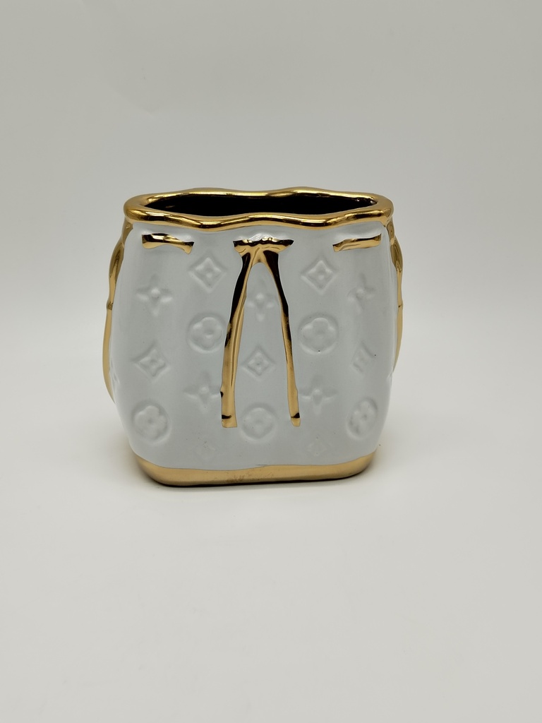 VASE EN CERAMIQUE 16*18 CM couleur: BLANC 