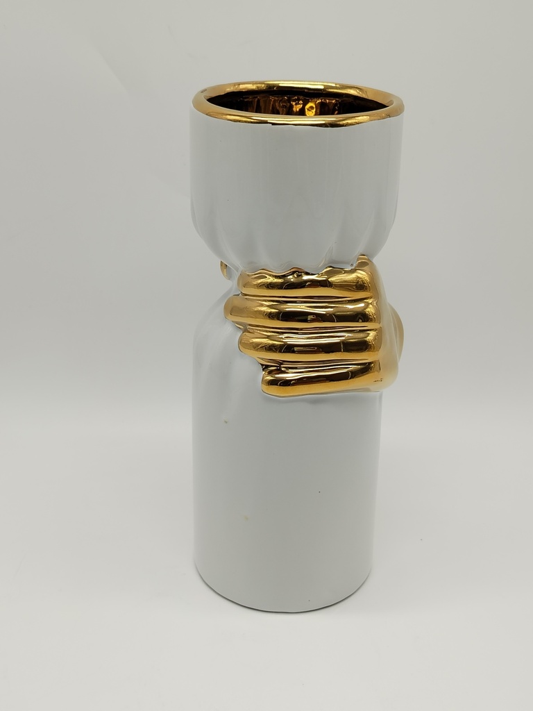 VASE EN CERAMIQUE 26*10 CM couleur: BLANC 