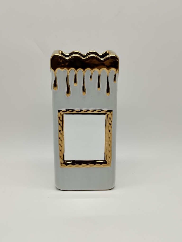 VASE EN CERAMIQUE 25*11 CM couleur: BLANC 
