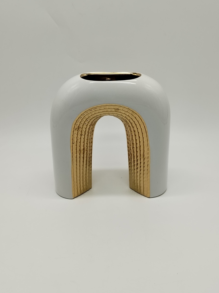 VASE EN CERAMIQUE  20*20 CM couleur: BLANC 