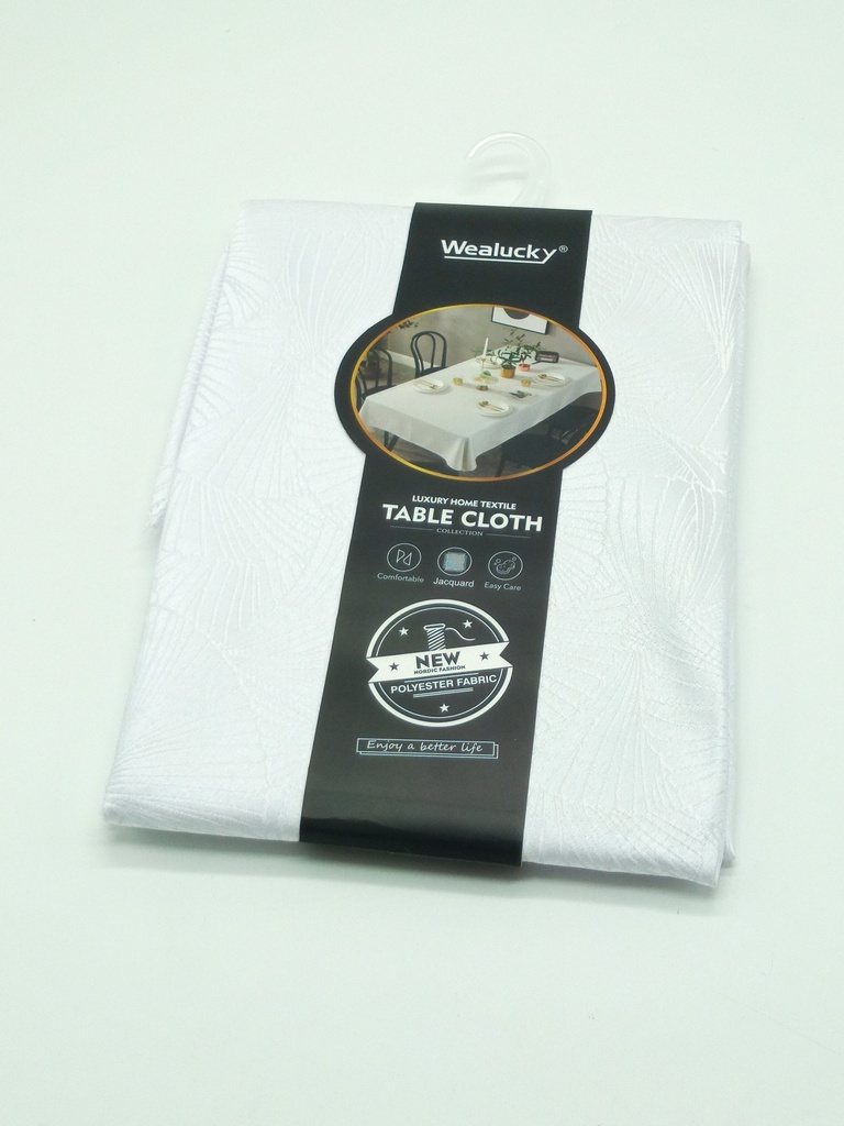 Nappe textile ronde 180 cm couleurs blanc design mix