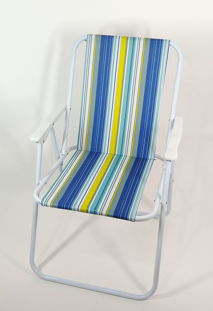 Chaise de camping 47x50/77 cm couleur mix bleu-vert-blanc