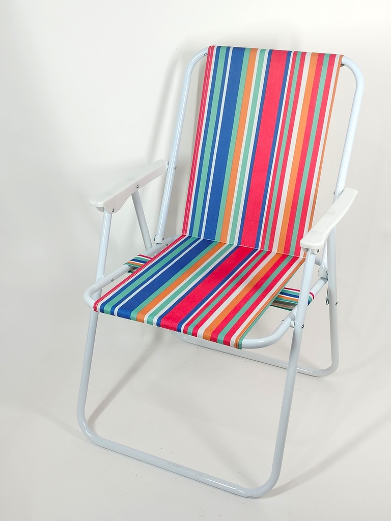 Chaise de camping 47x50/77 cm couleur mix bleu-vert-blanc
