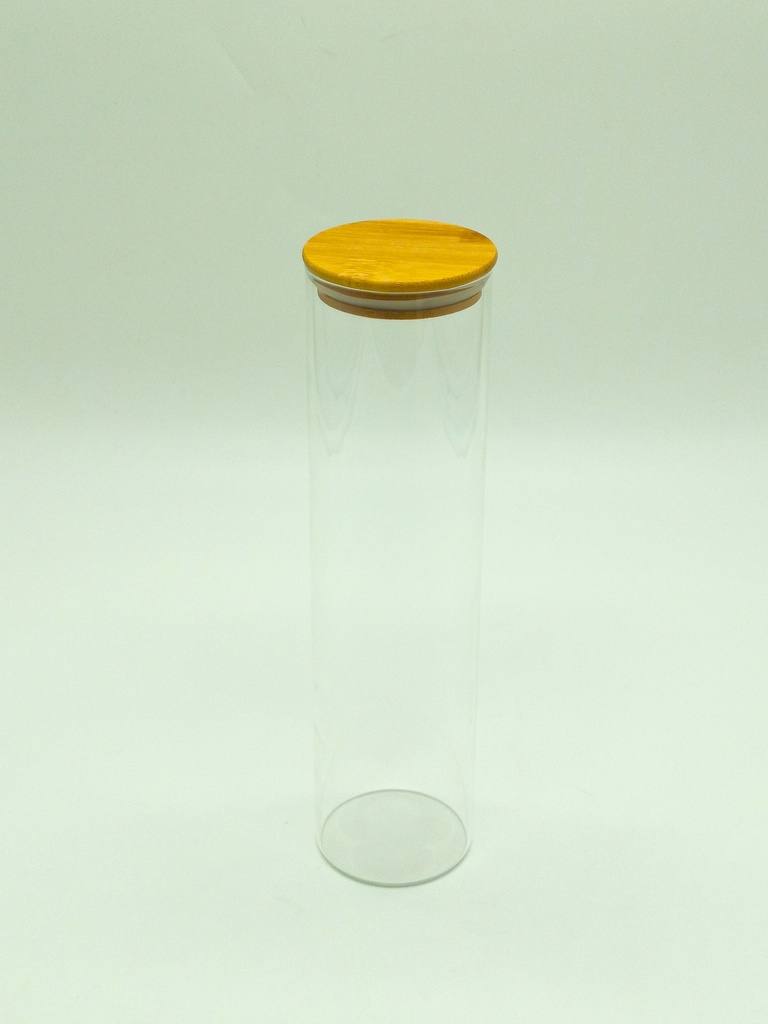 POT VERRE BOROSILICATE COUVERCLE ROND BAMBOO 6.5 cmX26cm 750 ML