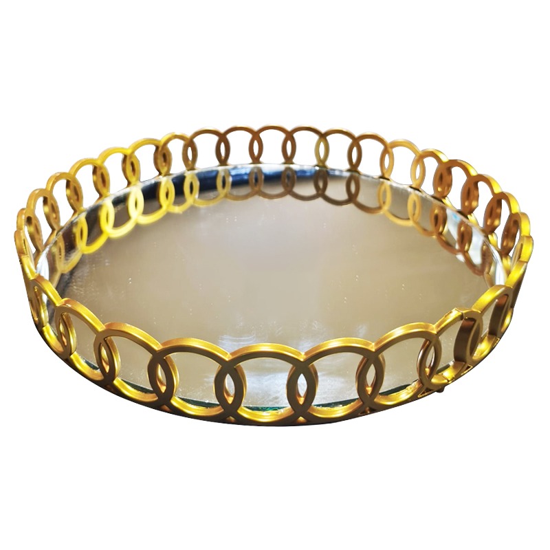 PLATEAU DECO PLASTIQUE AVEC MIRROIR 30 CM