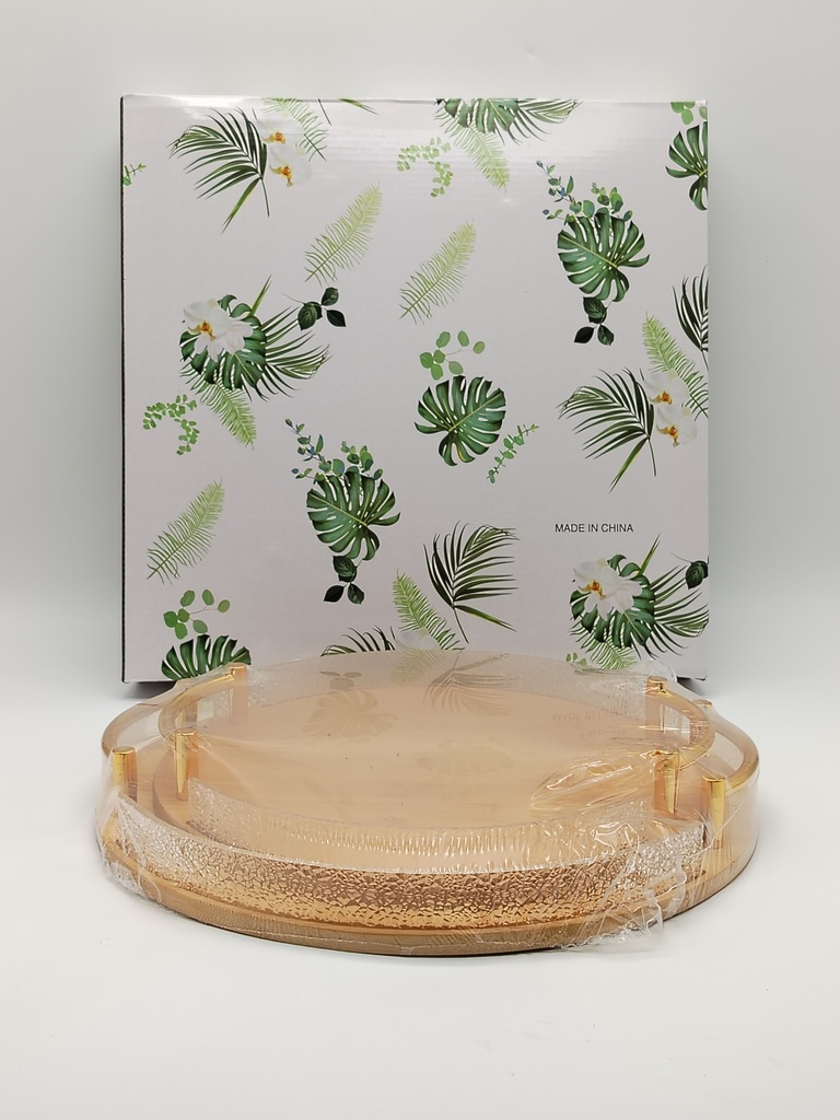 Set 2 plateaux en bois 30 / 36 cm