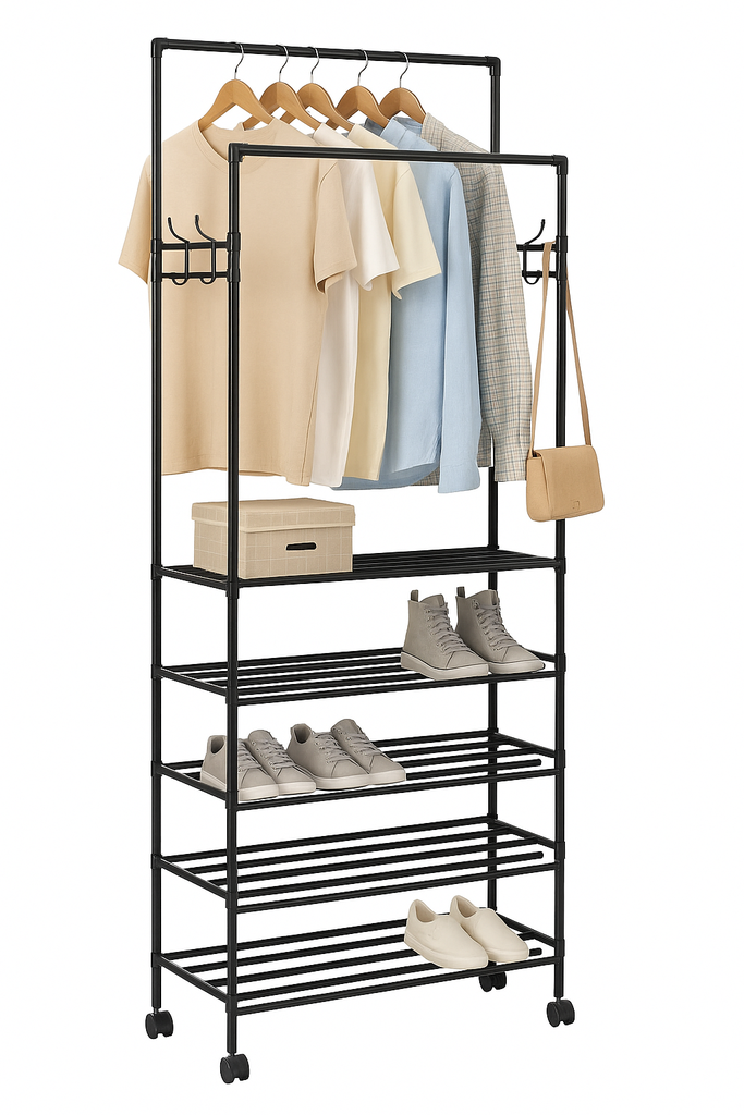 RANGE CHAUSSURE ET PORTE MANTEAU 190X60X32 CM 