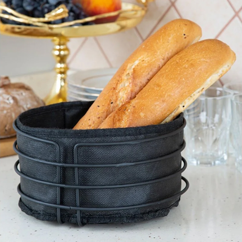 PANIER A PAIN METAL 21 CM NOIR