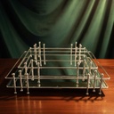 SET 2 PLATEAUX DECO METAL 17X28 + 22X33 CM MODELE ARGENT