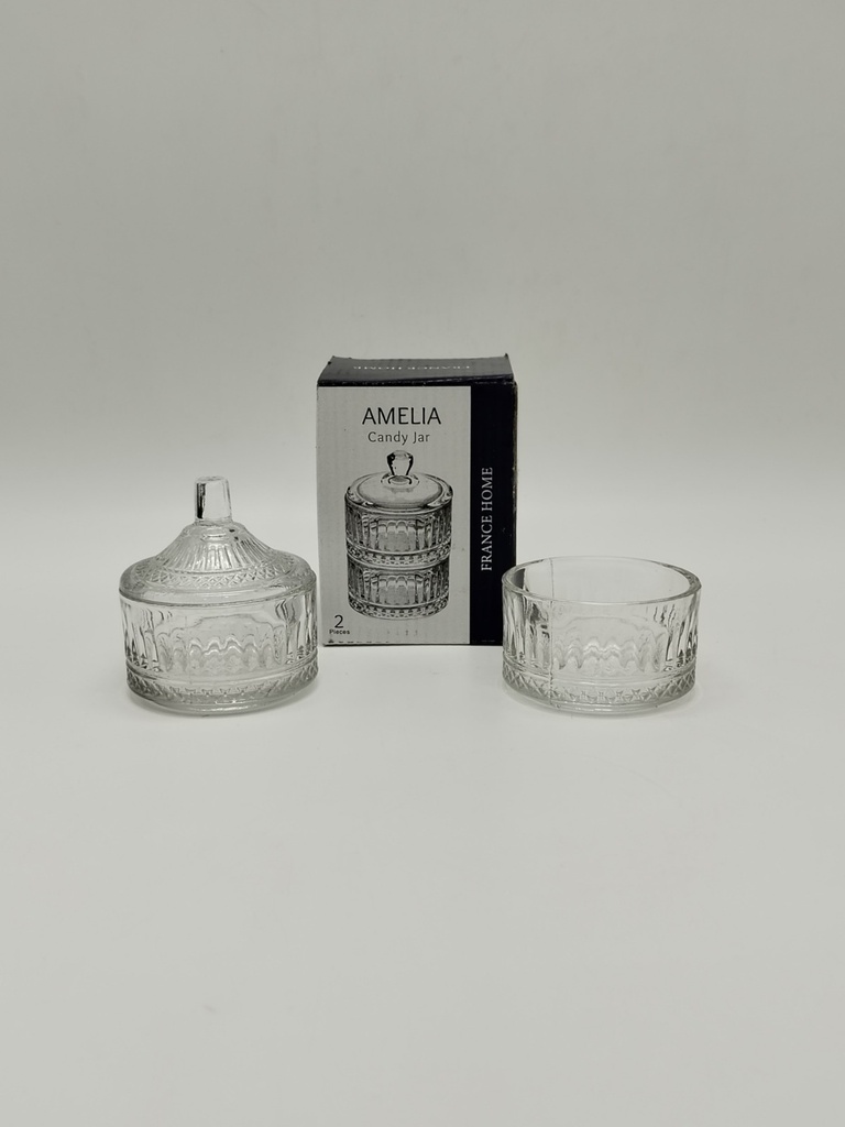 BONBONNIERE VERRE 2 NIVEAUX 100 ML