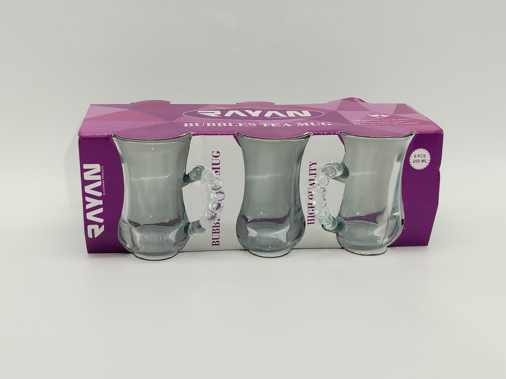 SET 6 TASSES EN VERRE 200 ML