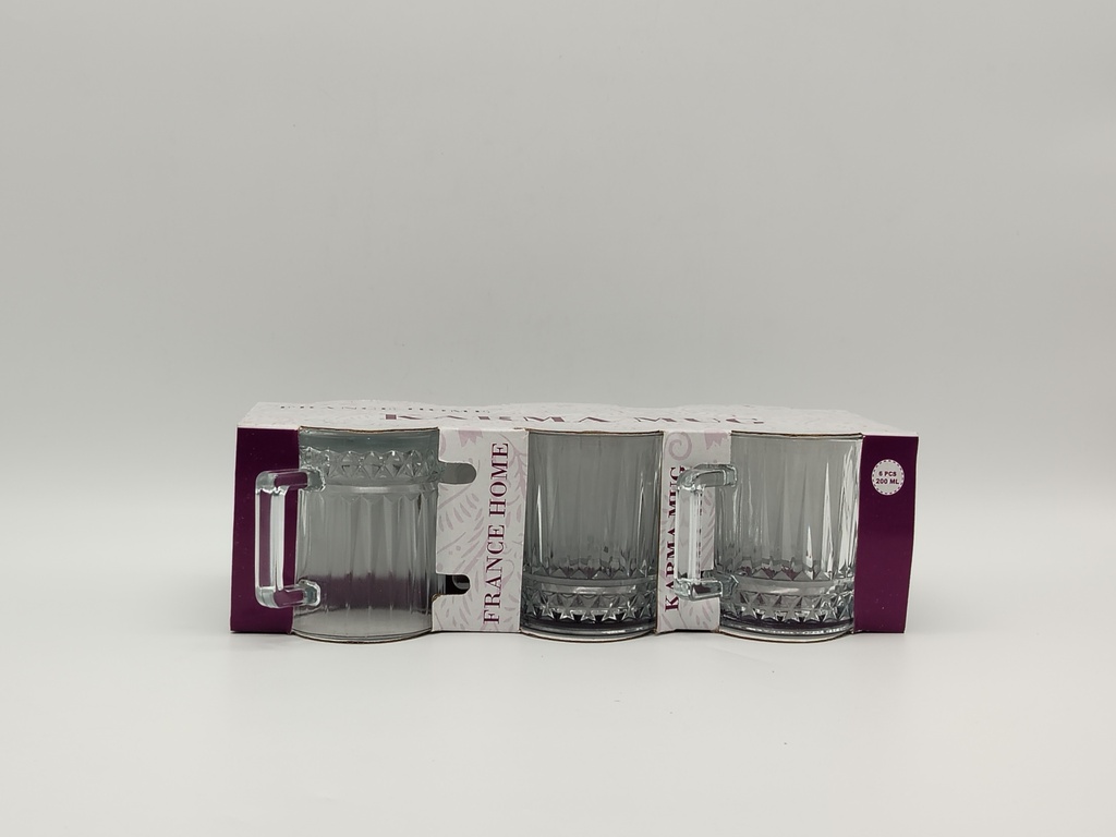 SET 6 TASSES EN VERRE 200 ML