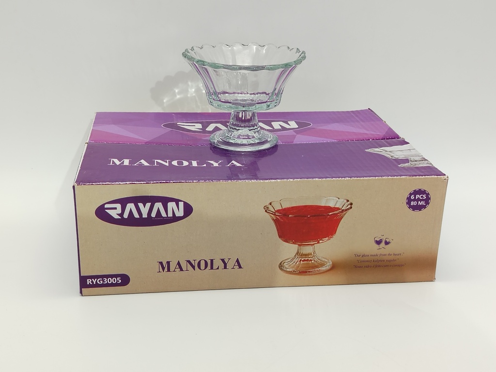 SET 6 MINI BOLS EN VERRE 80 ML