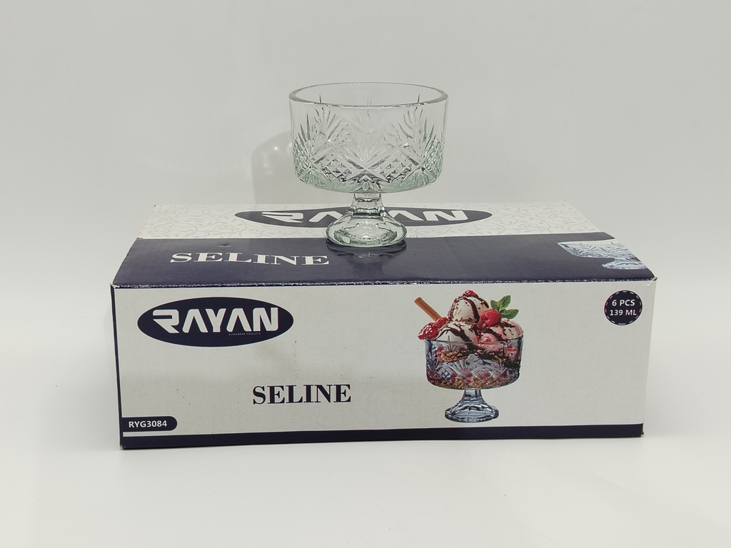 SET 6 COUPES GLACE EN VERRE 139 ML