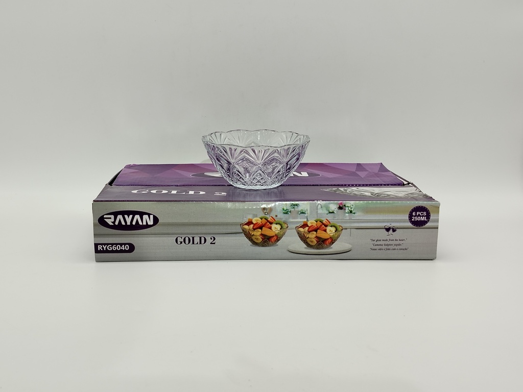 SET 6 MINI BOLS EN VERRE 250 ML